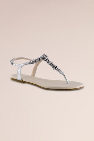 Picture of T-Strap Thong Flat Sandals with Stones