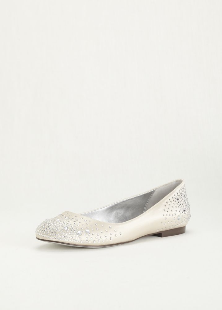 David's Bridal Wedding & Bridesmaid Shoes Nina Ballet Flat with ...