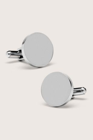 Picture of Initials Engravable Titanium Round Cufflinks