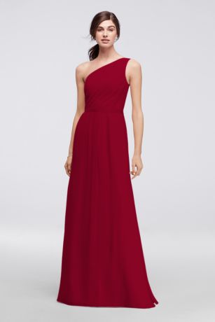 red one shoulder bridesmaid dresses