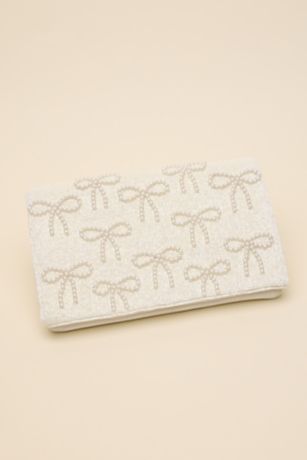 Picture of Pearl Beaded Bow Envelope Clutch