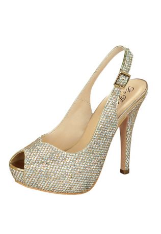 Crystal Embellished High Heels with Bow - Davids Bridal