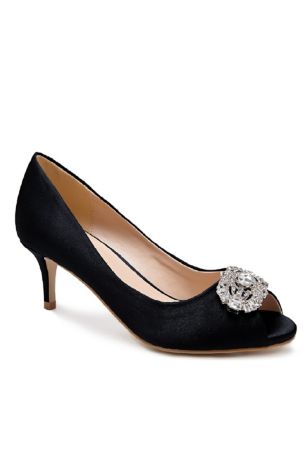 grey peep toe heels