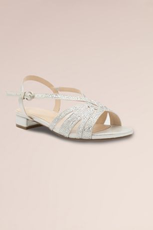 Picture of Quest Diamante and Mesh Low Block Heel Sandals