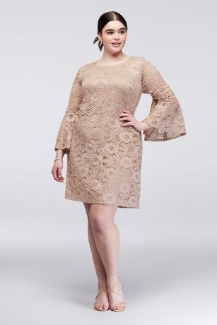 beige lace dress plus size