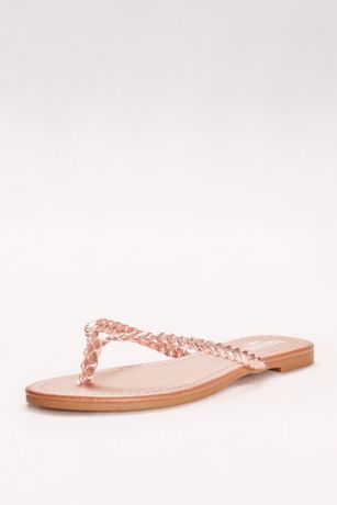 rose gold flip flops wedding