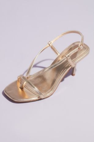 gold kitten heel sandals