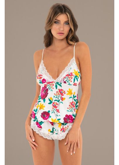 Floral Camisole and Tap Shorts Set - The perfect combo of cute and sexy, this