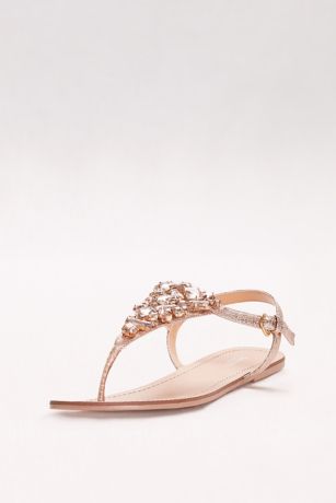 rose gold flip flops with rhinestones