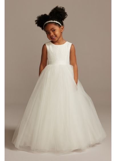 Ball Gown Flower Girl Dress With Heart Cutout David S Bridal