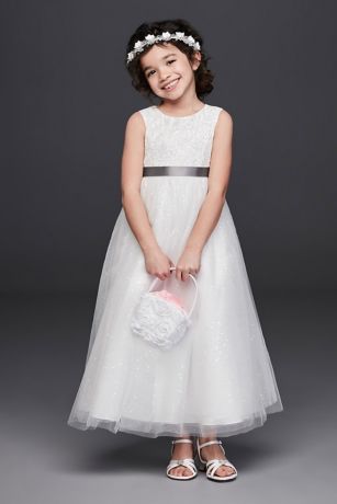 Tulle and Lace Flower Girl Dress with 
