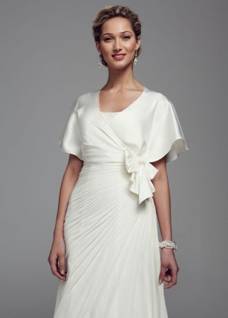 satin wrap wedding dress