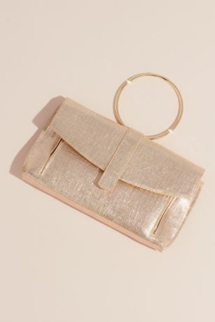 gold ring handle clutch bag