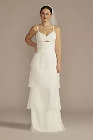 Reimagine DB Studio Recycled Chiffon Tiered Skirt Wedding Dress