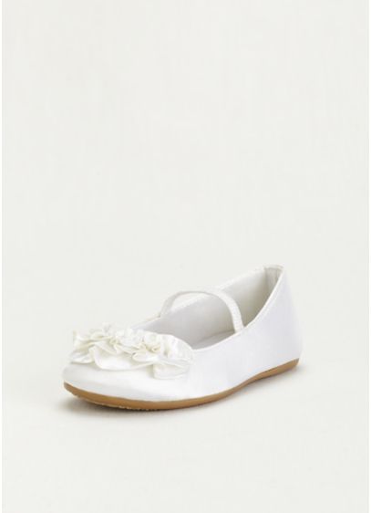 Ivory (Ballet Flower Girl Flat with Ruffle Detail)