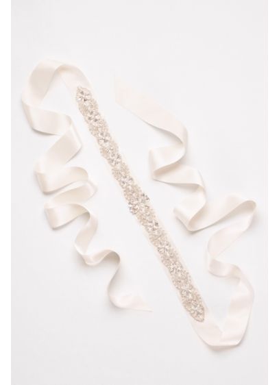 Satin Ribbon Sash with Scalloped Embellishments | David's Bridal