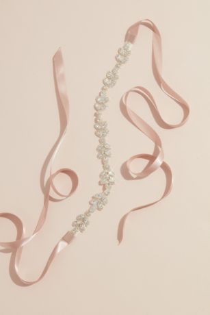 Picture of Beaded Crystal Sash with Satin Ribbon