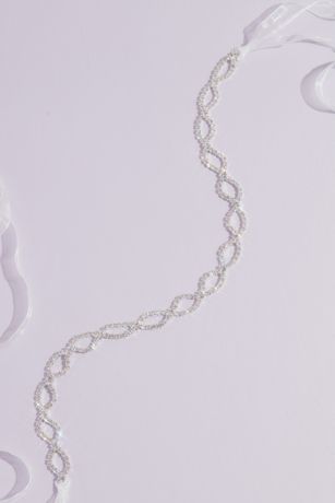 Picture of Linked Crystal Sash with Ribbon Tie