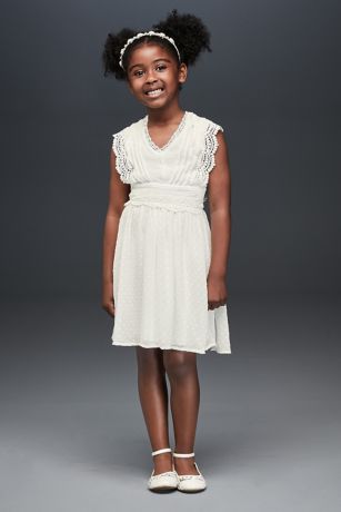 swiss dot flower girl dress