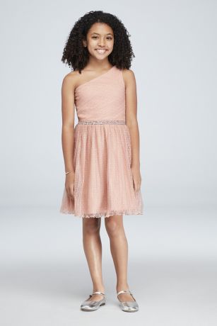 davids bridal one shoulder dress