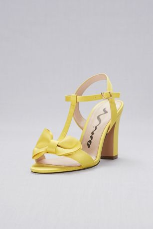 yellow satin heels
