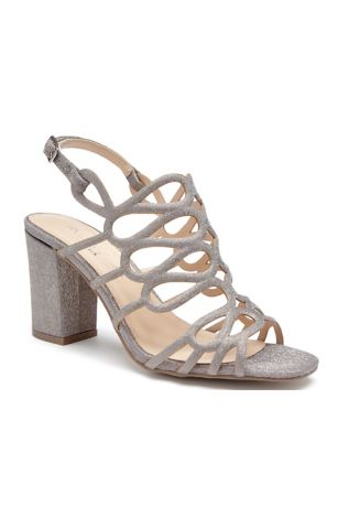 sparkly block heel sandals