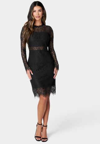 Picture of Long Sleeve Bandeau Lace Dress