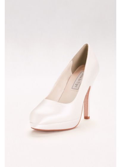 Dyeable Satin Round-Toe Platform Heels - Davids Bridal