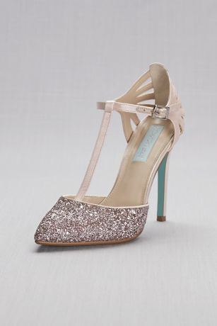 blush sparkle heels