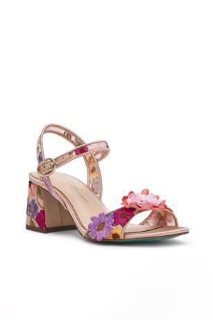 Picture of Floral Embroidered Block Heel Sandals