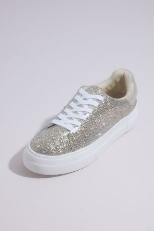 Betsey Johnson x DB Blue;Grey;Ivory;Red Sneakers and Casual (Sparkly Crystal Platform Sneakers)