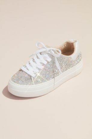 Betsey Johnson x DB Blue;Grey;Ivory;Red Sneakers and Casual (Sparkly Crystal Platform Sneakers)