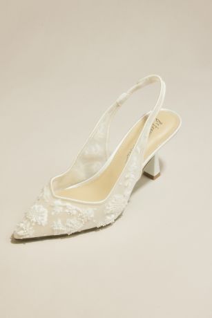 Picture of Beaded Embroidered Mesh Slingback Pumps