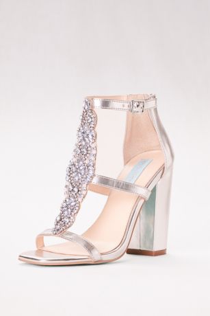 crystal sandals heels