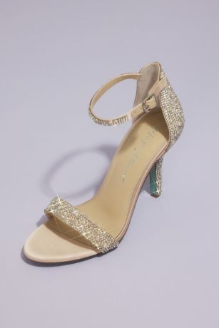Betsey Johnson x DB Ivory Heeled Sandals (Jeweled Metallic Stiletto Sandals)