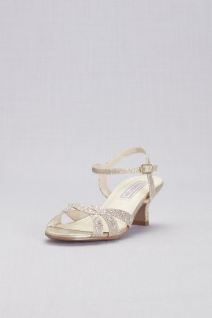 low heel strappy wedding shoes