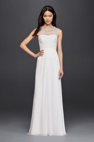 david's bridal illusion neckline