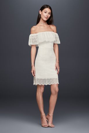 short off white lace dress