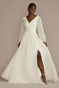 Cowl Neck Crepe Scoop Back A-Line Wedding Dress
