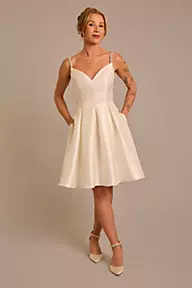Illusion Corset Crepe Sheath Wedding Dress