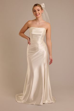 Picture of Strapless Sculpting Satin Mermaid Wedding Dress