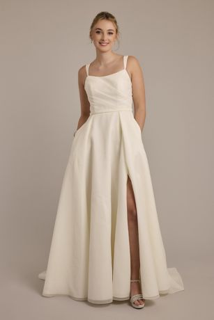Picture of Organza Scoop Neck A-Line Wedding Dress