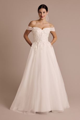 Picture of Applique Ball Gown Off-the-Shoulder Wedding Dress