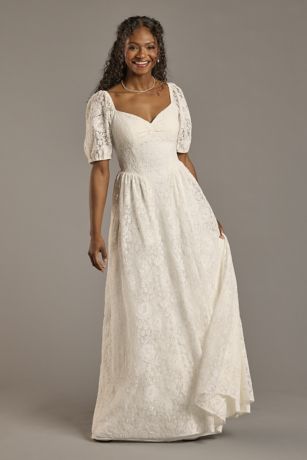 Picture of Lace A-Line Short Sleeve Dress with Tie Back