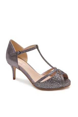 Picture of T-Strap Heels with Metallic Stones