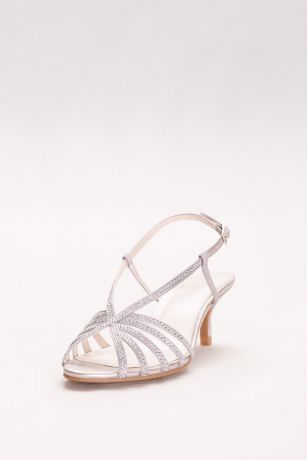 silver strappy low heels
