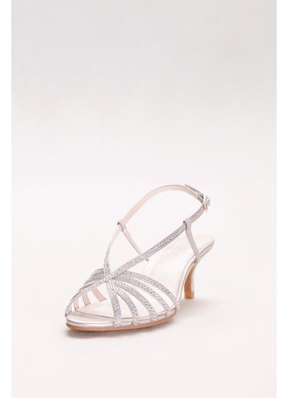 Rhinestone Embellished Strappy Low Heels David S Bridal