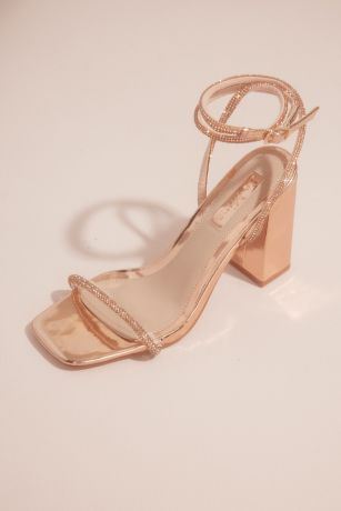 Picture of Crystal Embellished Wrap Block Heel Sandals