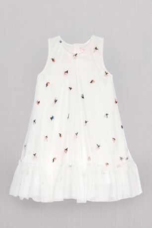 girls white shift dress