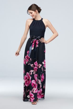 flowered chiffon gowns